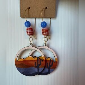 Desert Sunset Earrings with Glass Beads